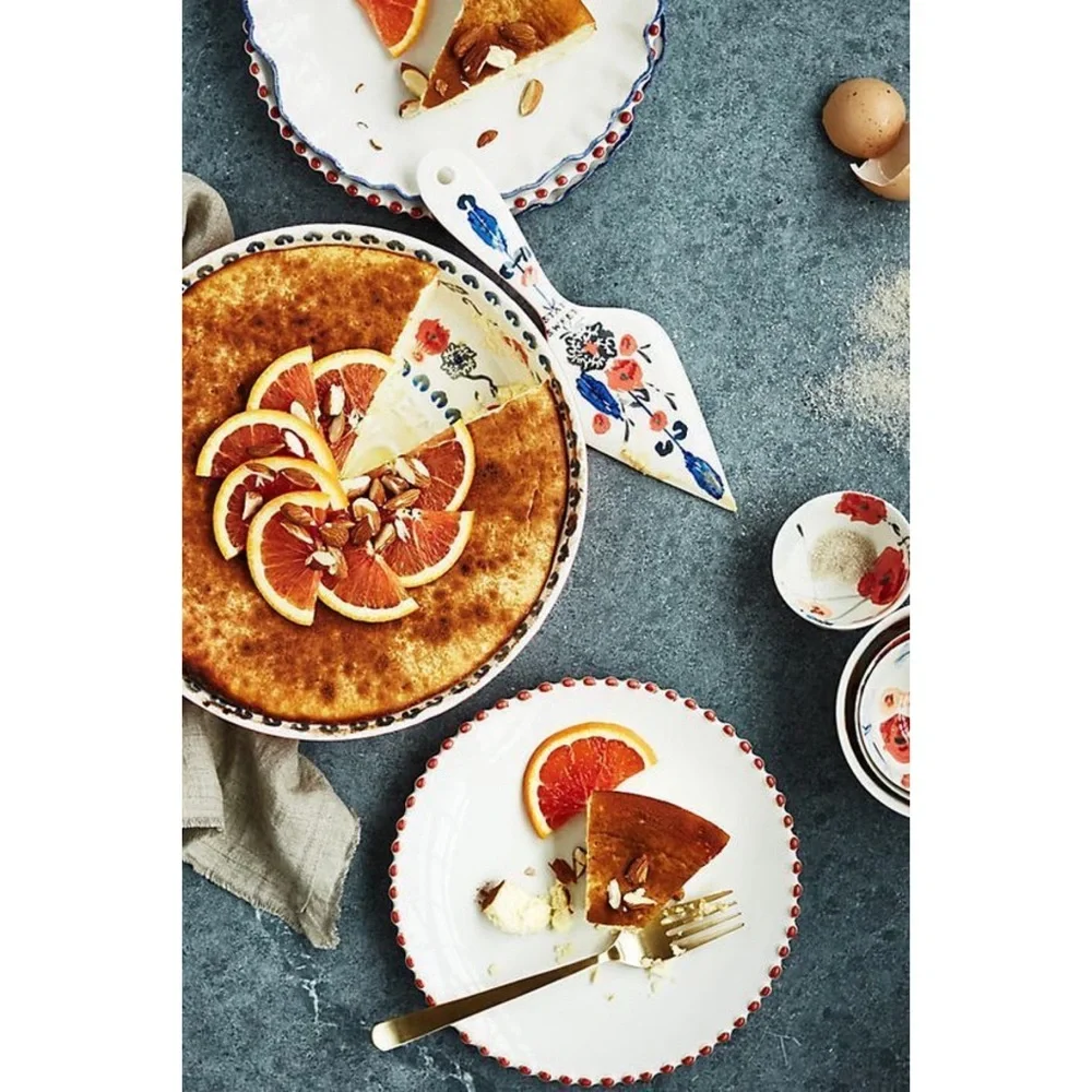 Anthropologie Handpainted Lucerne Cake Server